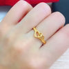 Gold Plated Retro Heart Ring | Elegant Women’s Ring KSA