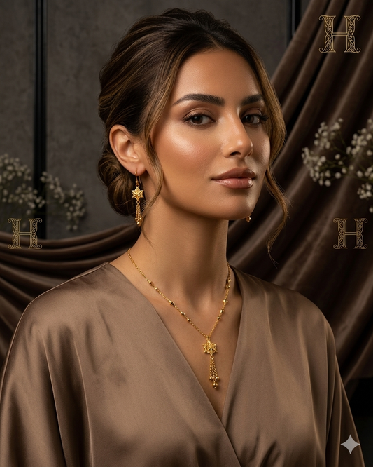 Luxury Gold Geometric Jewelry star Set KSA Party & Wedding