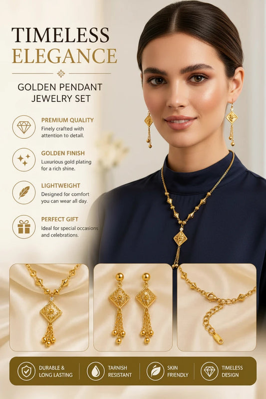 Elegant Gold Tassel Jewelry Set for Party & Wedding