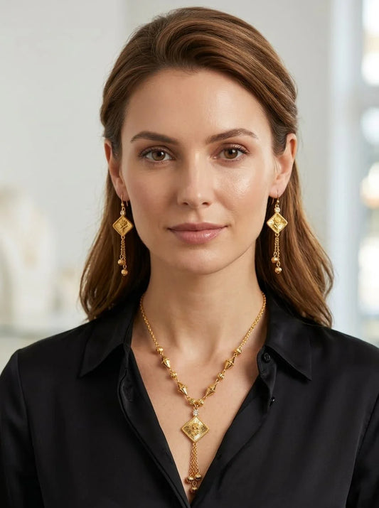 Elegant Gold Tassel Jewelry Set for Party & Wedding