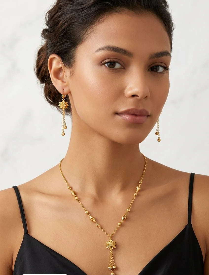 Luxury Gold Geometric Jewelry star Set KSA Party & Wedding