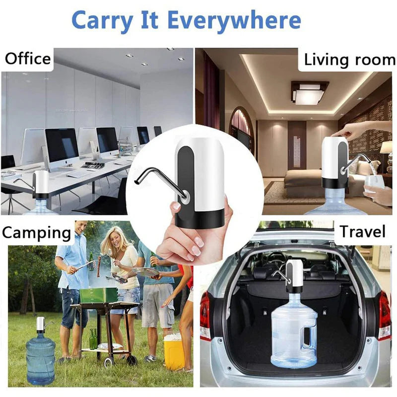 Electric Water Dispenser Pump USB Rechargeable | Portable Bottle Water Pump KSA