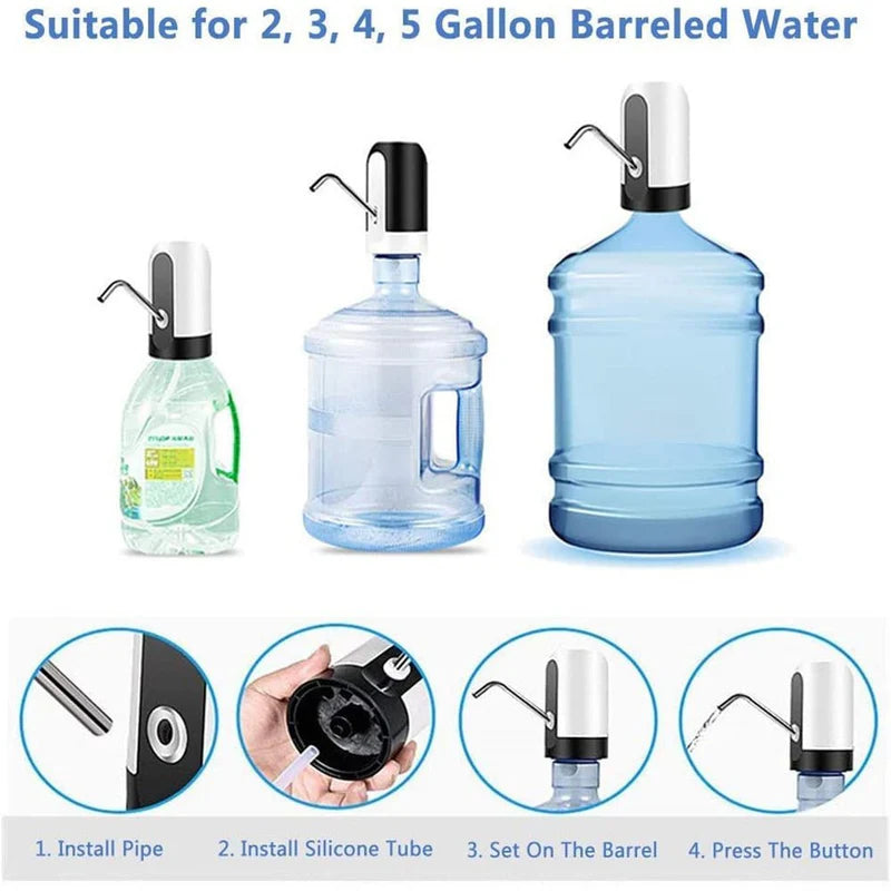 Electric Water Dispenser Pump USB Rechargeable | Portable Bottle Water Pump KSA