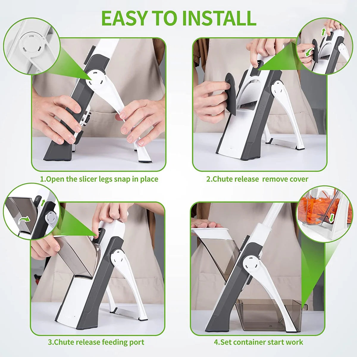 Manual Vegetable Cutter with Adjustable Slicer | Safe Mandoline Tool KSA